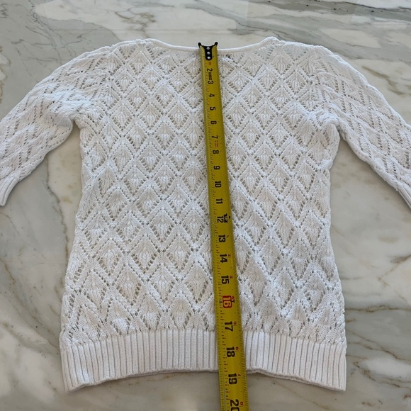 AUDREY TALBOTT WHITE V-NECK KNIT SOFT SWEATER XS - Picture 15 of 15